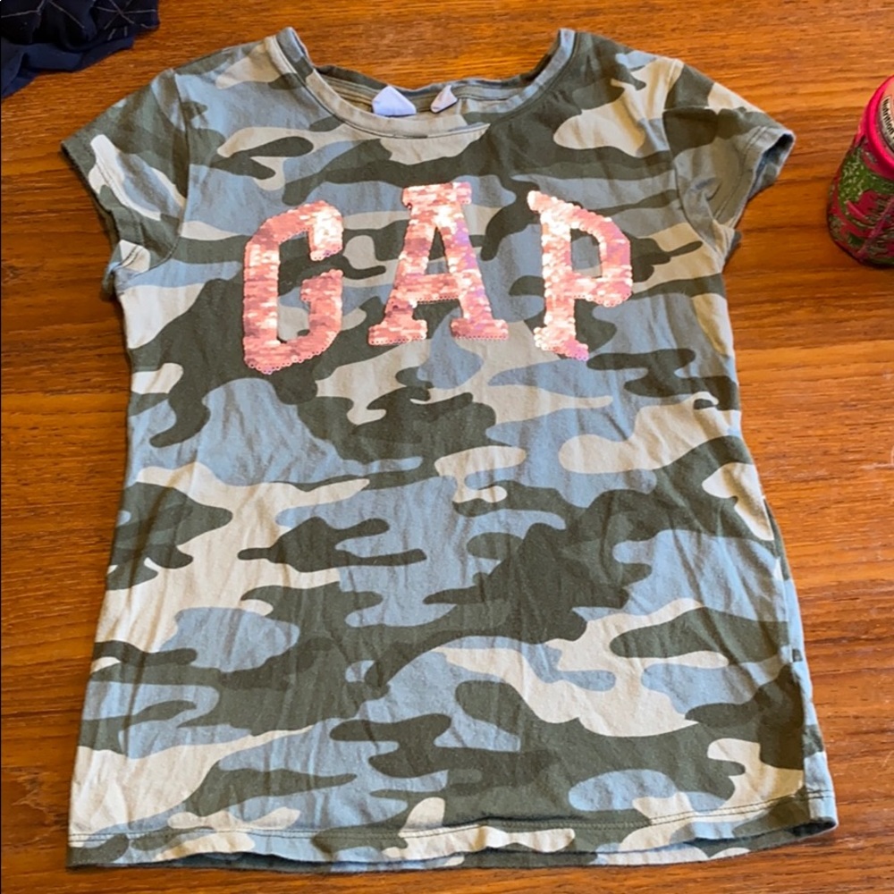Gap reversible sequins camouflage shirt in size 10